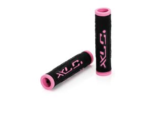 XLC GR-G07 Puños de bicicleta de doble color (negro / rosa)
