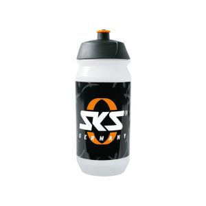 SKS Botella de agua de plástico pequeña (500 ml | transparente con el logotipo de SKS)