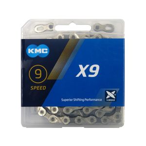 KMC Cadena de bicicleta X9 (114 eslabones | plata / gris)