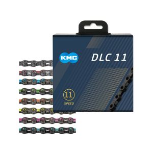 KMC DLC11 Bicycle Chain (118 Links | black / red)