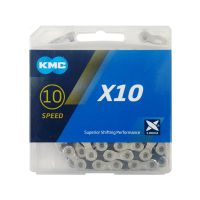 KMC X10 Fahrradkette (122 Glieder | 10-fach | silber/schwarz)